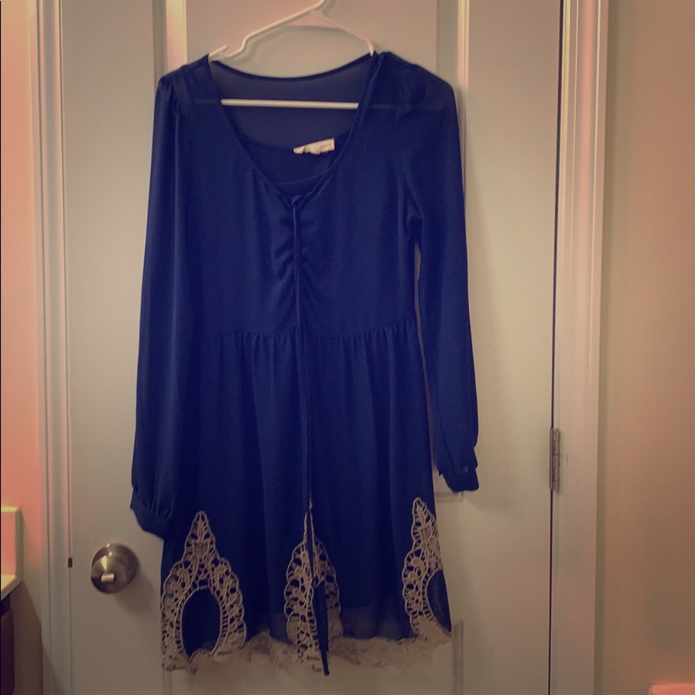 Blue long sleeve dress